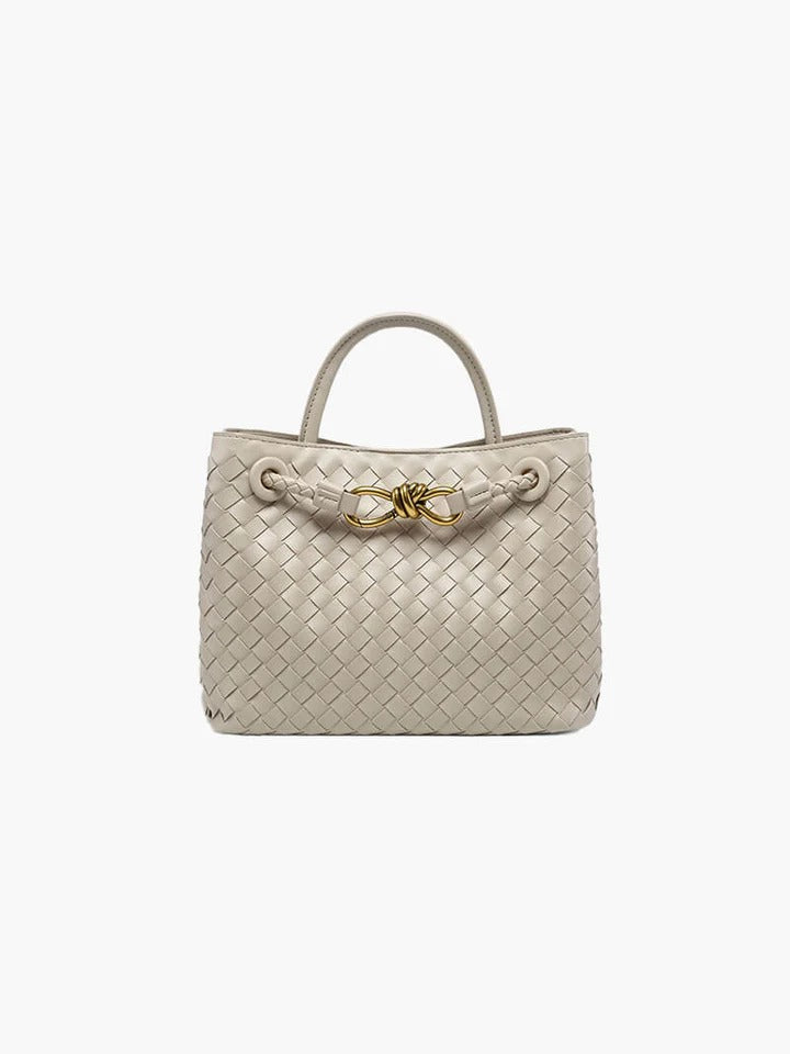Woven Gold-Knot Tote Bag